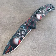 Zavírací nůž, taktický pružinový nůž, Foxter Skull, 20cm