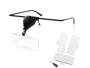 Hodinářské brýle s LED světlem, zvětšení 3,5x